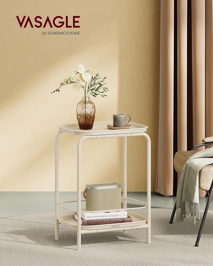 VASAGLE 2-Tier Outdoor Table, Small Side End Table - Image 2