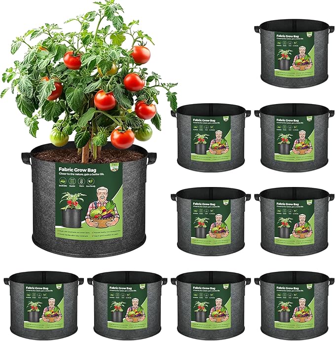 T4U 10 Gallon Grow Bags, Fabric Pots by T4U