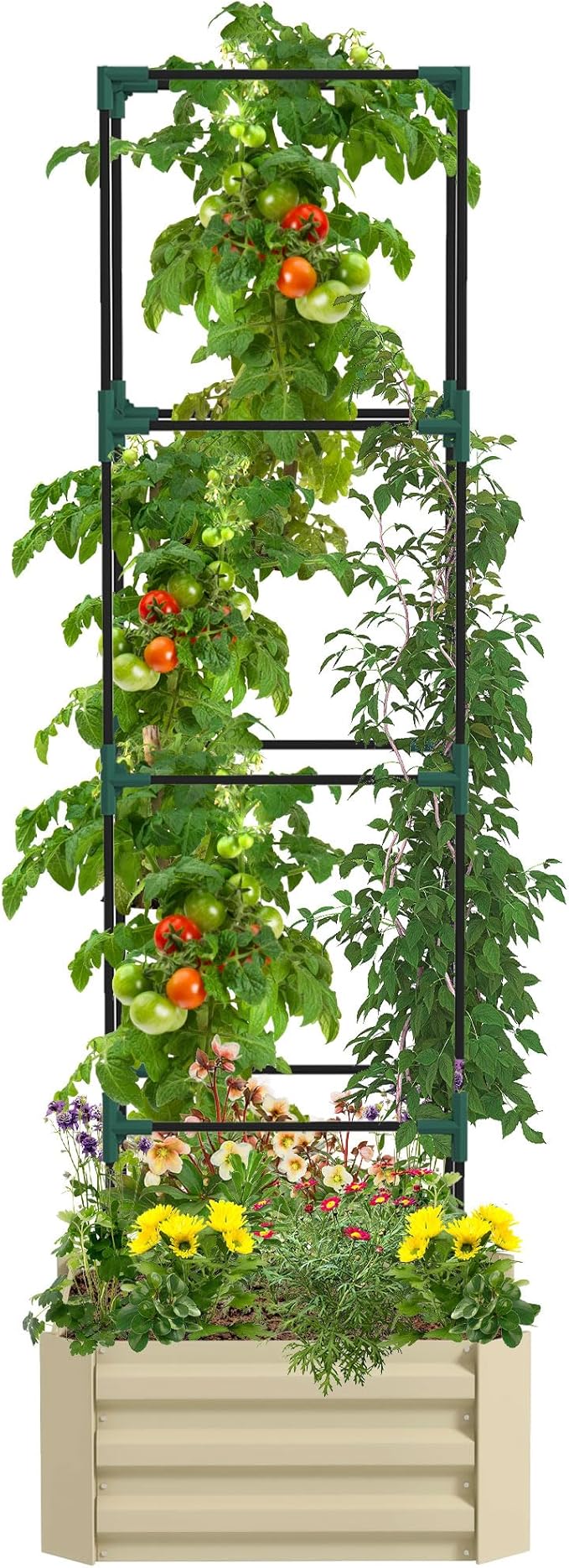 Outsunny Galvanized Raised Garden Bed, 73.5" Tall Outdoor Planter Box by Outsunny