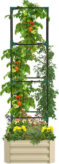 Outsunny Galvanized Raised Garden Bed, 73.5" Tall Outdoor Planter Box by Outsunny