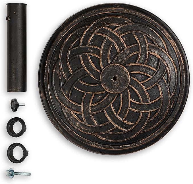 Backyard Expressions 26.5 lb Round Heavy Duty Patio Umbrella Base – Weather - Image 5
