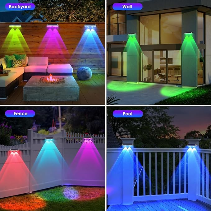 8 Pack Solar Fence Lights Outdoor - Image 7