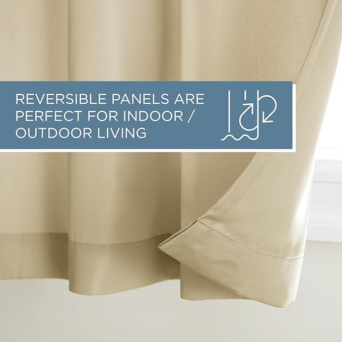 TOWN & COUNTRY BASICS Cabana Solid Heavyweight Indoor Outdoor Curtains - Image 6