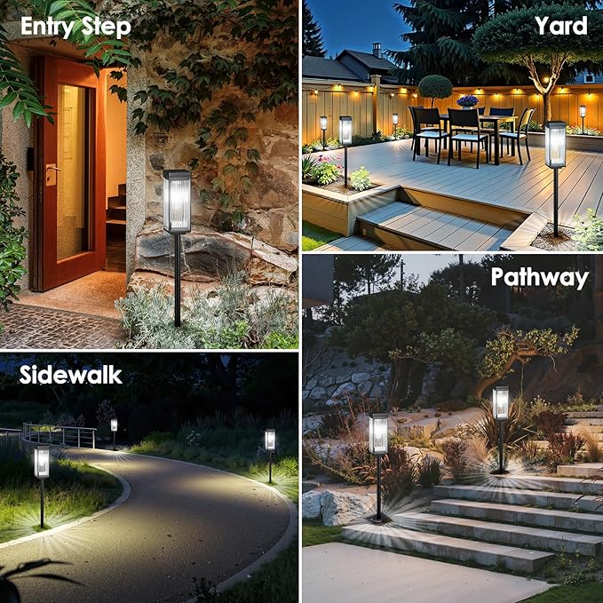 Solar Pathway Lights Outdoor, 6 Pack Upgraded Solar Lights Outdoor Waterproof - Image 2