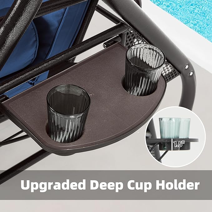 HOMREST 3 Seat Outdoor Porch Swing - Image 5