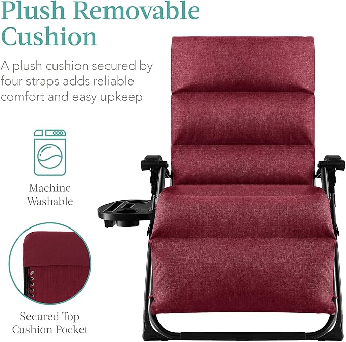 Best Choice Products Oversized Zero Gravity Chair, Folding Outdoor Patio - Image 3