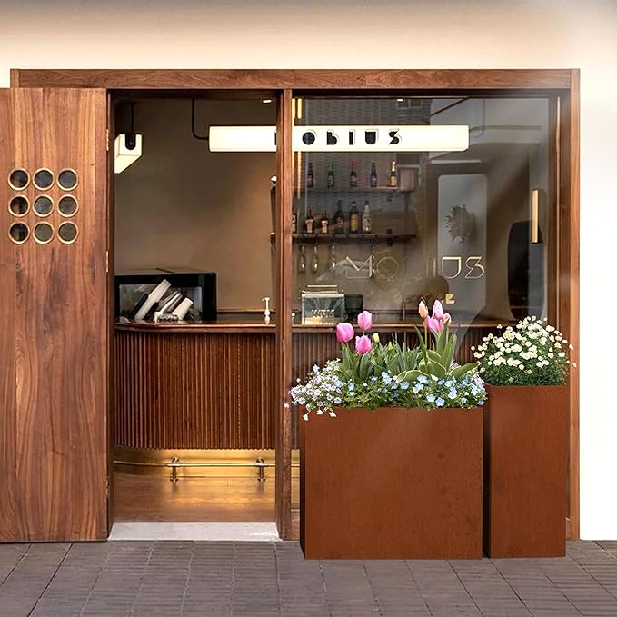 Corten Steel Rectangular Planter - Image 3