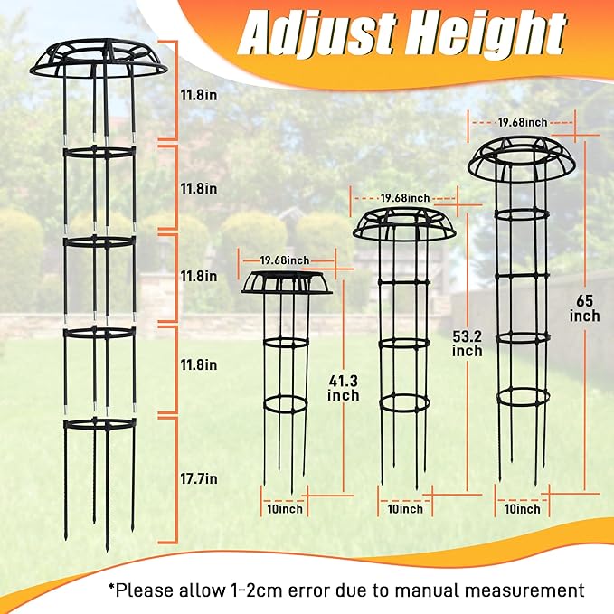 65 Inch Garden Trellis for Climbing Plants Outdoor, Mushroom Top Trellis for - Image 2