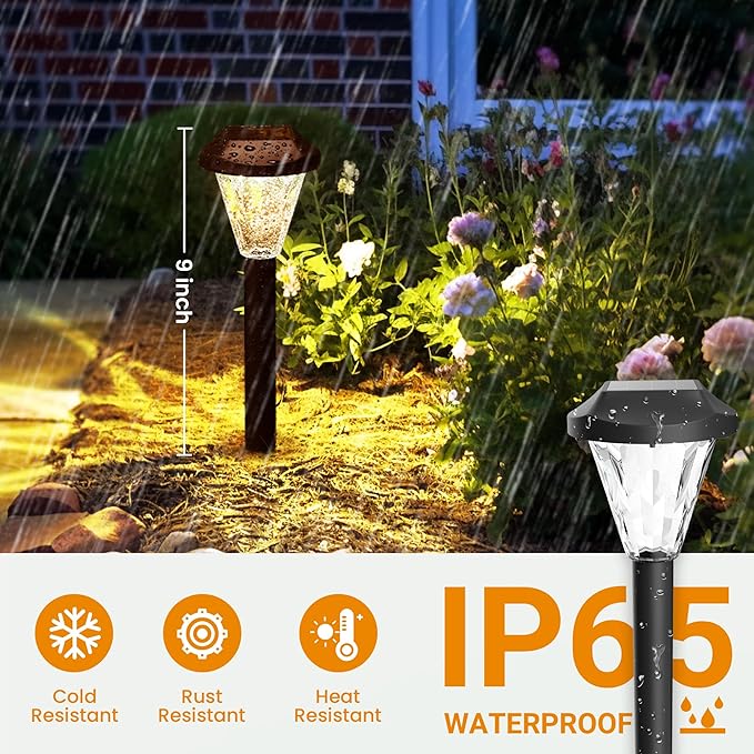 GIGALUMI 12 Pack Solar Lights Outdoor Waterproof, Outdoor Solar Lights - Image 2
