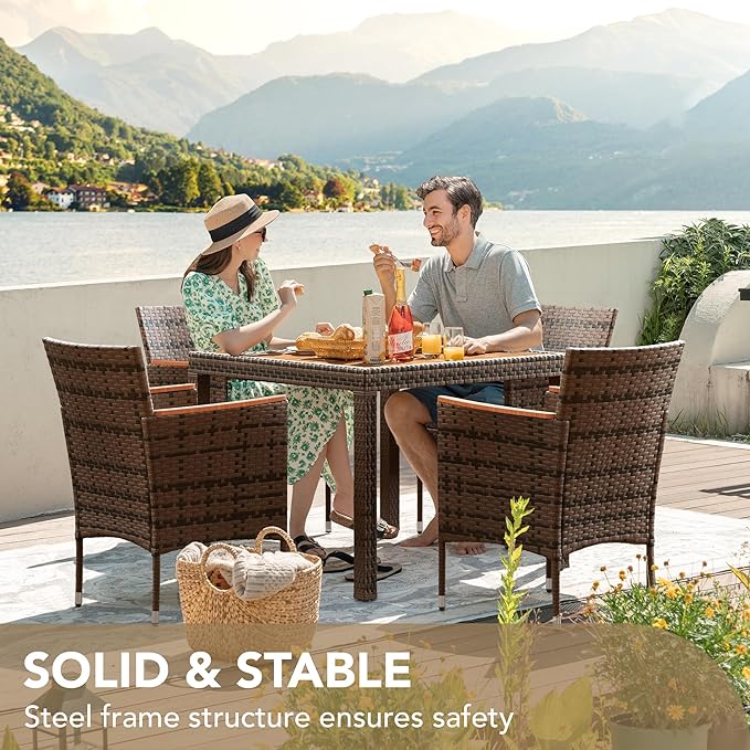 Devoko 5 PCS Furniture, Patio Conversation Set - Image 6
