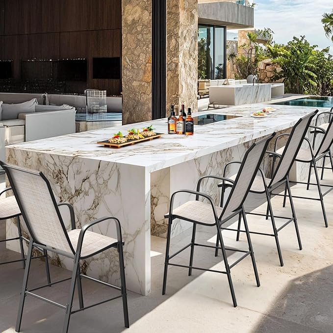 VINGLI Patio Chairs Set of 8 – Stackable Outdoor Dining Chairs - Image 11
