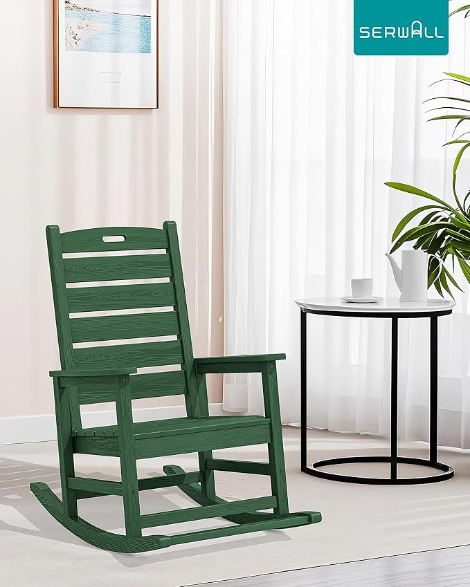 SERWALL Outdoor Rocking Chair, Oversized Rocking Chair - Image 2