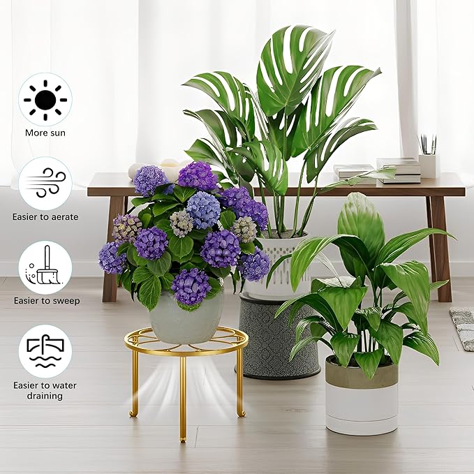 5 Pack Metal Outdoor Plant Stand Heavy Duty Plant Pot Stands - Image 4