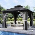 Aoxun 12'x12' Hardtop Gazebo, Aluminum Frame Canopy by Aoxun