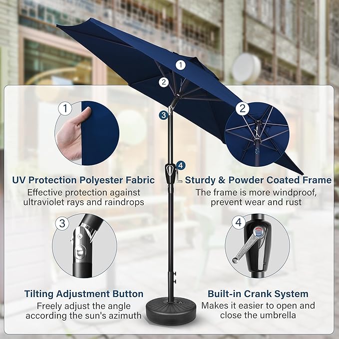 Simple Deluxe 9' Patio Umbrella Outdoor Table Market Yard Umbrella - Image 3