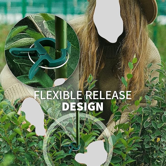 Plant Clips 80 Piece Green Gentle Gardening Plant & Flower Lever Loop Gripper - Image 8