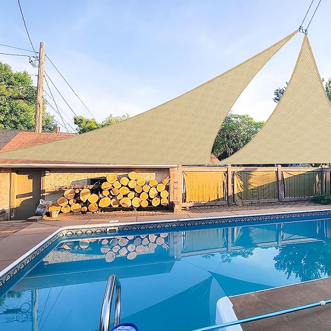 E&K Sunrise 17' x 17' x 17' Sun Shade Sail Triangle Canopy Shade Cover UV Block by EKSUNRISEINC