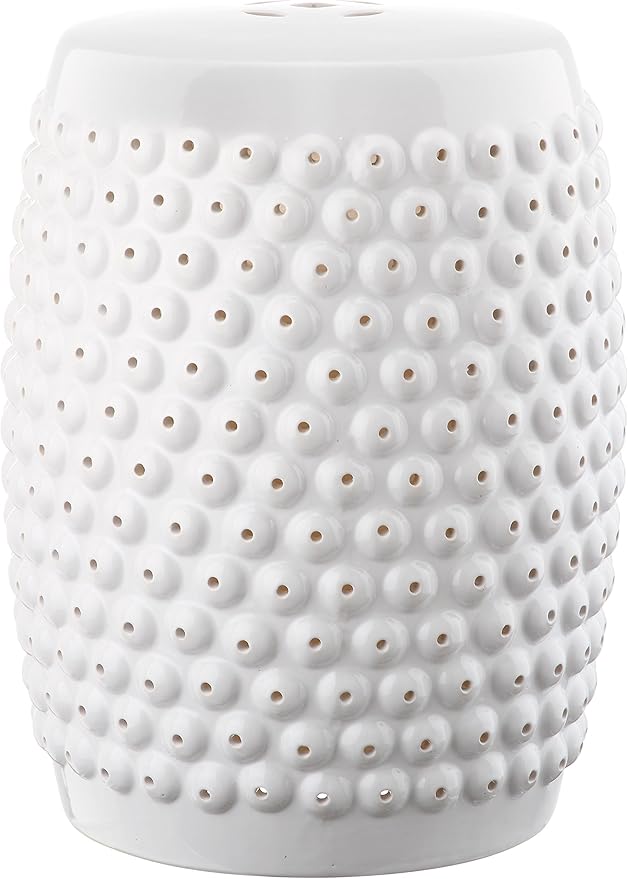 Safavieh Castle Gardens Collection Stella Nail Head White Glazed Ceramic Garden by SAFAVIEH