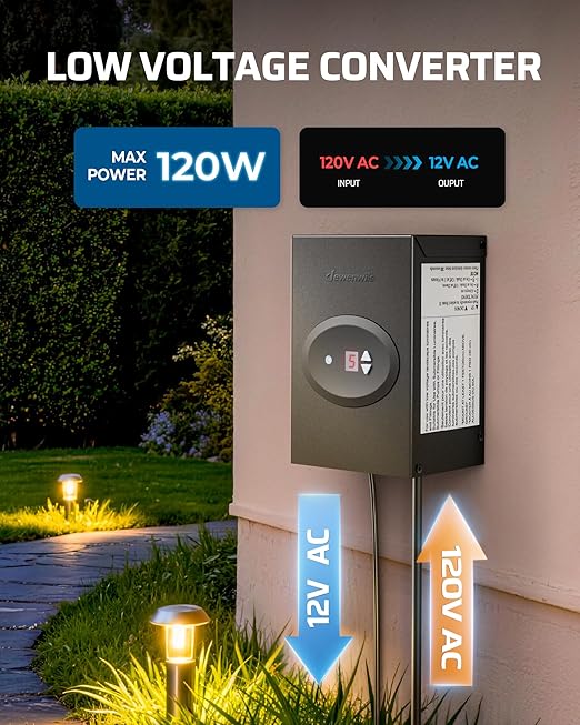 DEWENWILS 120W Low Voltage Landscape Transformer, Outdoor Transformer - Image 2