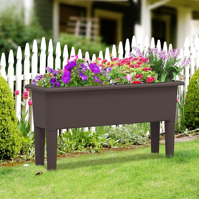 Giantex Raised Garden Beds Outdoor Set of 2, Self-Watering Planter Box - Image 2