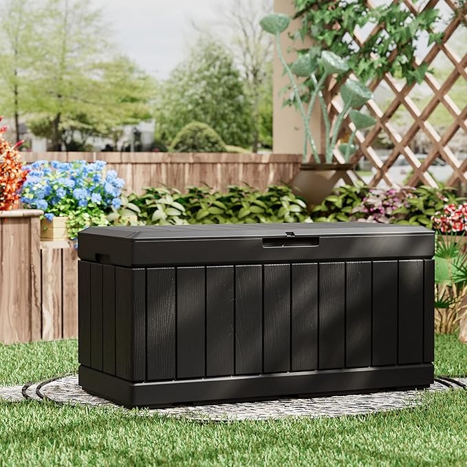 Greesum 82 Gallon Resin Deck Box All Weather Large Outdoor Storage - Image 5