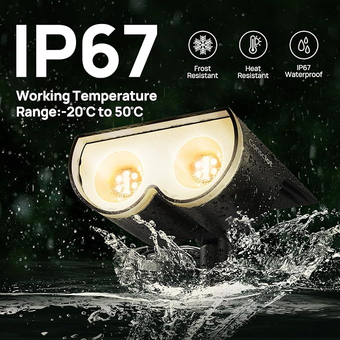 Consciot Solar Spot Lights Outdoor, 16 LEDs IP67 Waterproof Auto On/Off - Image 5