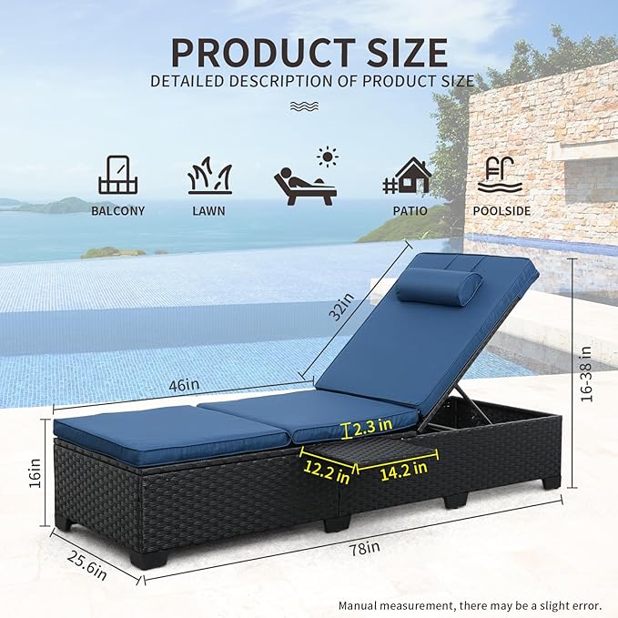 WAROOM Outdoor Chaise Lounge Chairs - Image 2