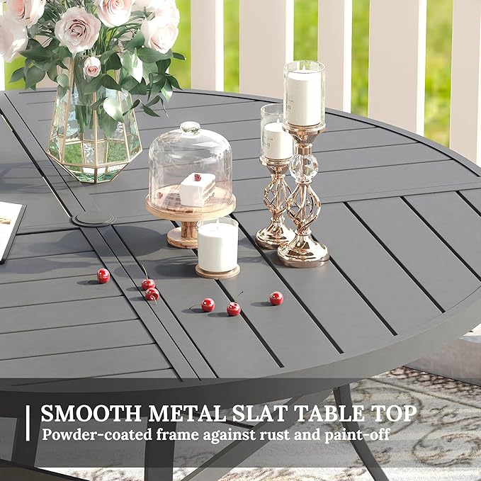 VICLLAX Round Patio Table with Adjustable Umbrella Hole - Image 5