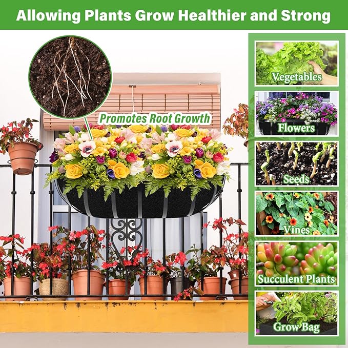Riare 6 Pack 30 Inch Black Felt Window Box Liners- Fabric Trough Planter Basket - Image 6