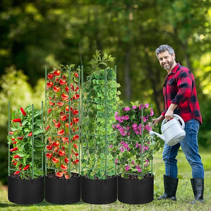 4 Pack Tomato Cages with 11 Gallon Grow Bags - Image 7