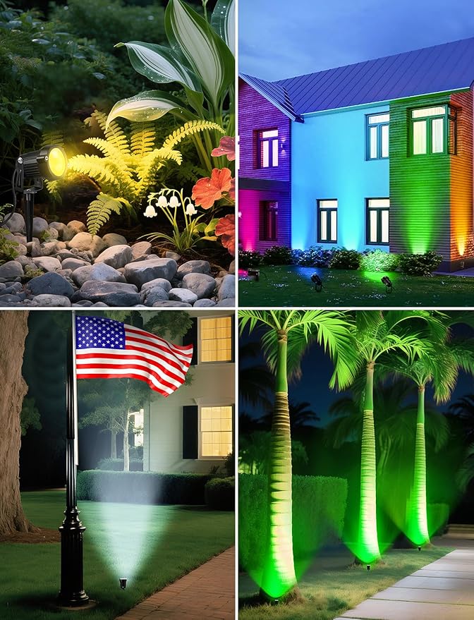 OurLeeme Lawn Flood Light Stake, 2-in-1 Waterproof Outdoor Remote controlle - Image 6