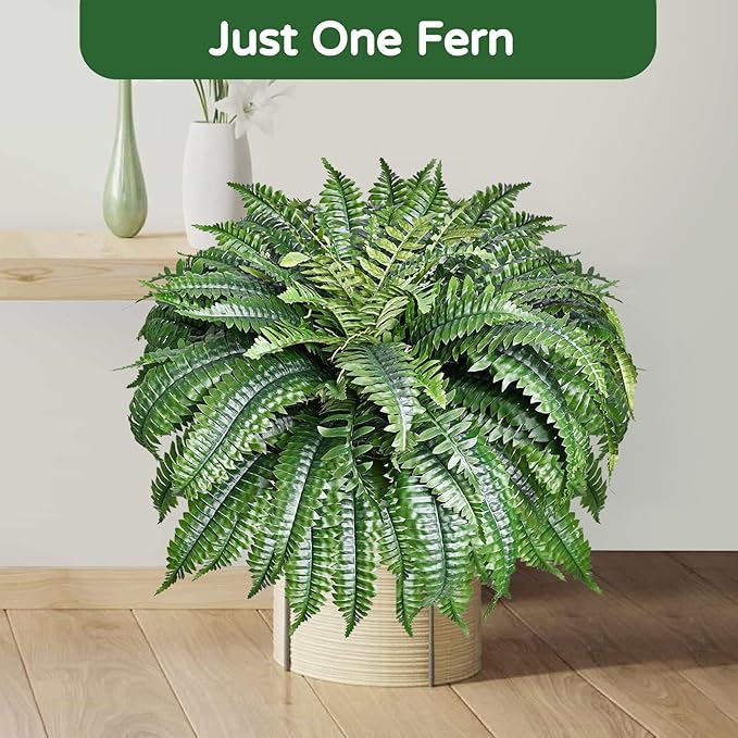 2 Pack Large 88 Leaves Artificial Ferns - Image 4