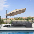 PURPLE LEAF 10 Feet Patio Umbrella Outdoor Cantilever Square Umbrella Aluminum by PURPLELEAF