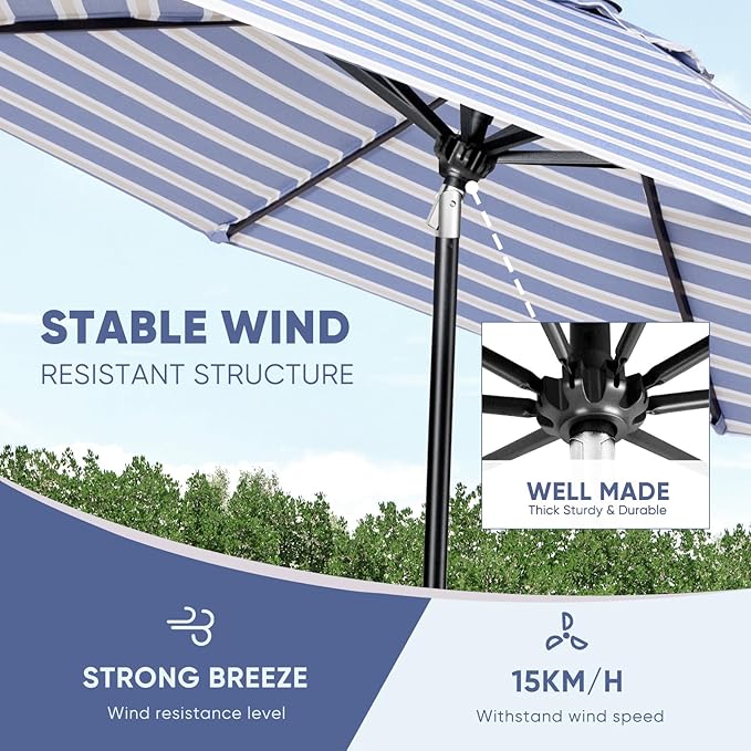 Tempera Patio Market Outdoor Table Umbrella - Image 6