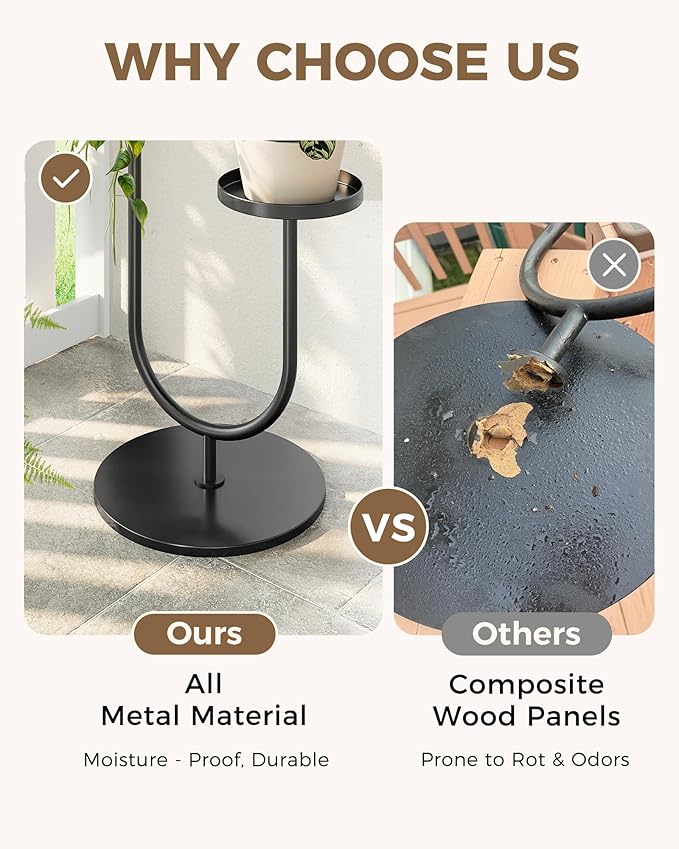 Bamworld Outdoor Plant Stand Metal Plant Stand Indoor Corner Plant Stands 2 - Image 4