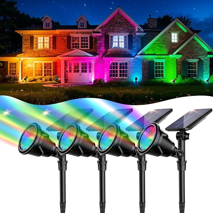 ROSHWEY Solar Outdoor Lights Waterproof, 9 Lighting Modes Halloween Christmas by ROSHWEY
