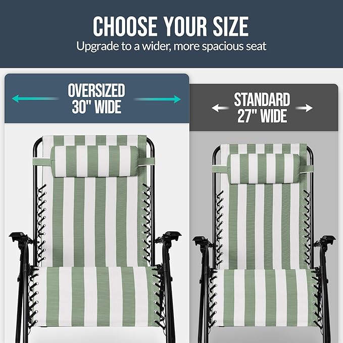 Best Choice Products Set of 2 Extra Wide Adjustable Steel Mesh Zero Gravity - Image 4