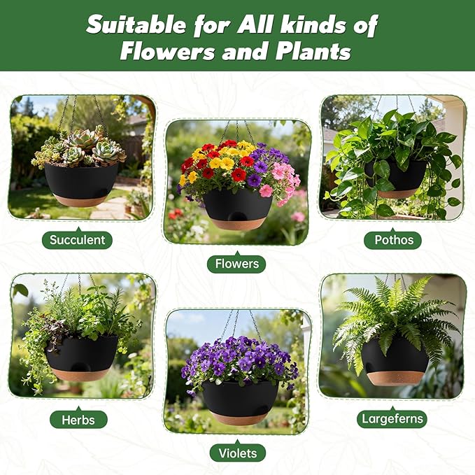 4-Piece Set of 8-Inch Hanging Planters - Image 6