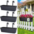OGIMA 16-Inch Railing Planter Box, 3 Pack Large Hanging Planters by OGIMA