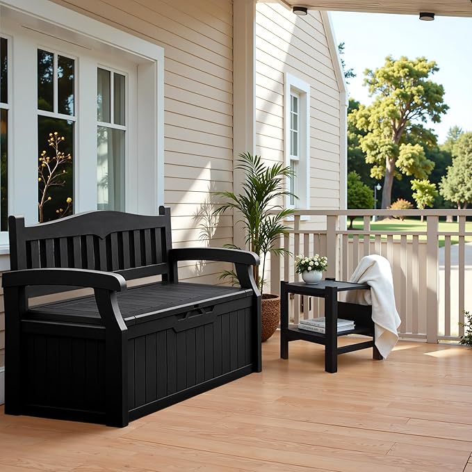 Flamaker 80 Gallon Storage Bench Outdoor Indoor, Durable All-Weather Seating - Image 2