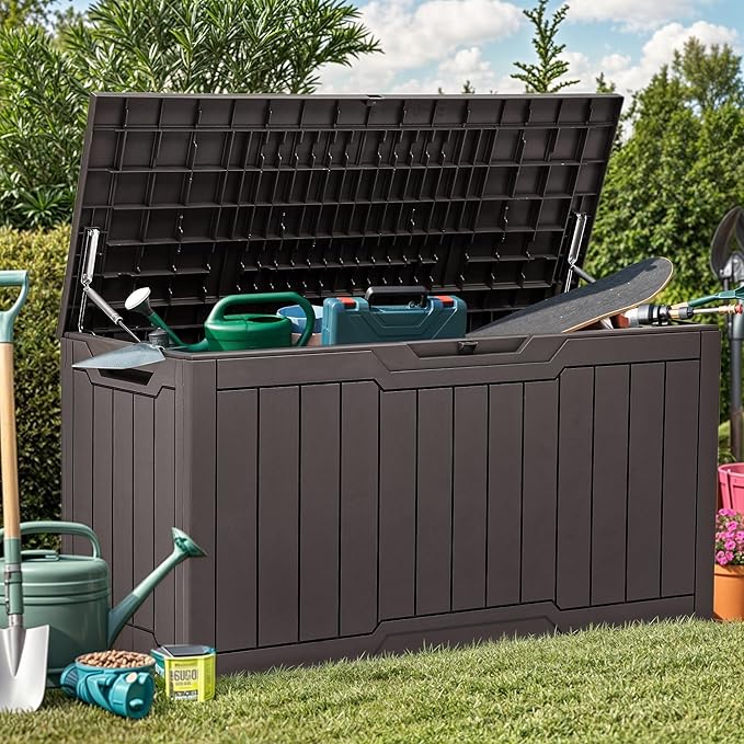 YITAHOME 80 Gallon Outdoor Storage Box, Large Water Resistant Resin Deck Box - Image 7