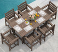SERWALL 7-Piece Patio Dining Table Sets, Outdoor HDPE Dining Furniture Set by SERWALL
