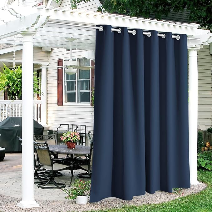RYB HOME Outdoor Curtains for Patio Waterproof Block Sunlight Thermal Insulated by RYBHOME