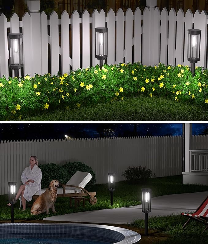 8 Pack Solar Pathway Lights Outdoor, Super Brightness IP65 Waterproof Auto - Image 4