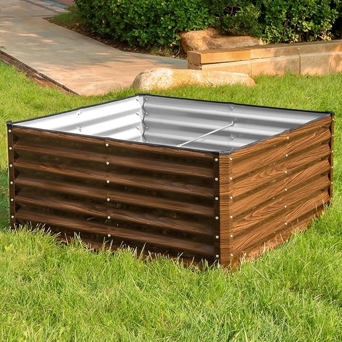 SnugNiture Galvanized Raised Garden Bed 4x4x2FT Outdoor Large Metal Planter Box - Image 5