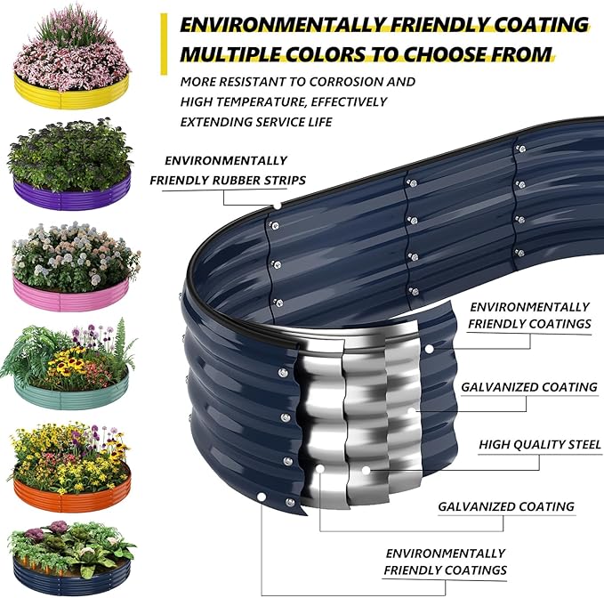 Galvanized Metal Planter Round Raised Garden Bed Kit - Image 2