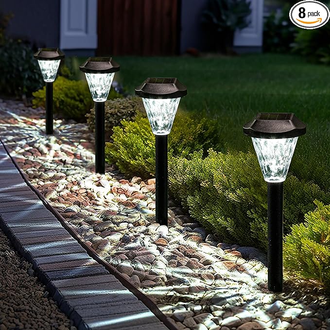 GIGALUMI 8 Pack Solar Lights Outdoor Waterproof, Outdoor Solar Lights by GIGALUMI