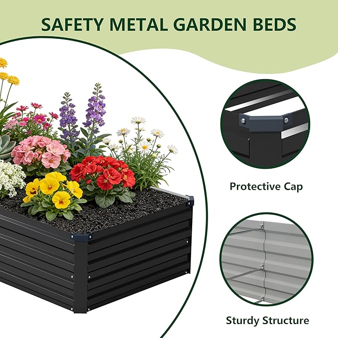 12x2x1 ft Galvanized Raised Garden Bed, Outdoor Planter Box Metal Patio Kit - Image 3