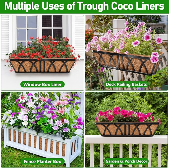 Riare 4 Pack 24 Inch Rectangle Coconut Liners - Image 7