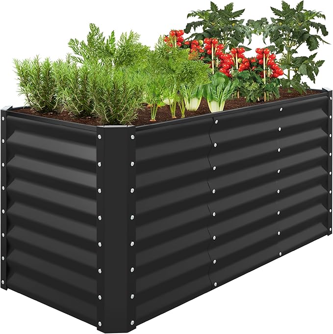 Best Choice Products 4x2x2ft Outdoor Metal Raised Garden Bed, Deep Root Box by BestChoiceProducts